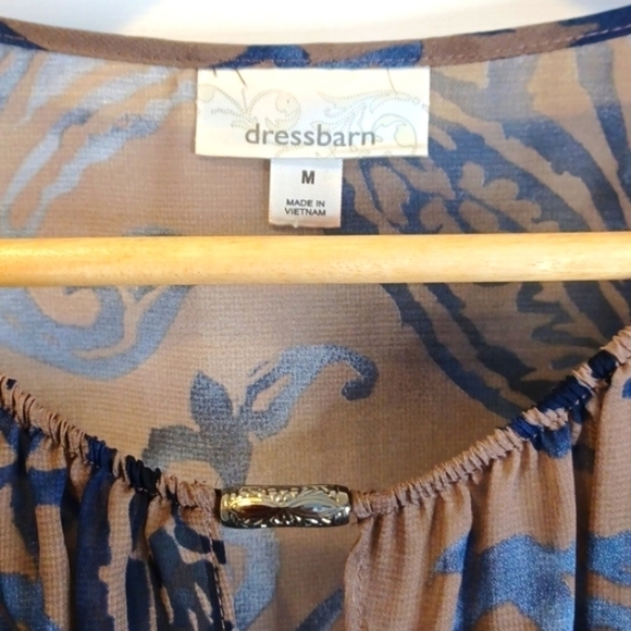 DRESS barn sheer patterned blouse sz M - Picture 3 of 6